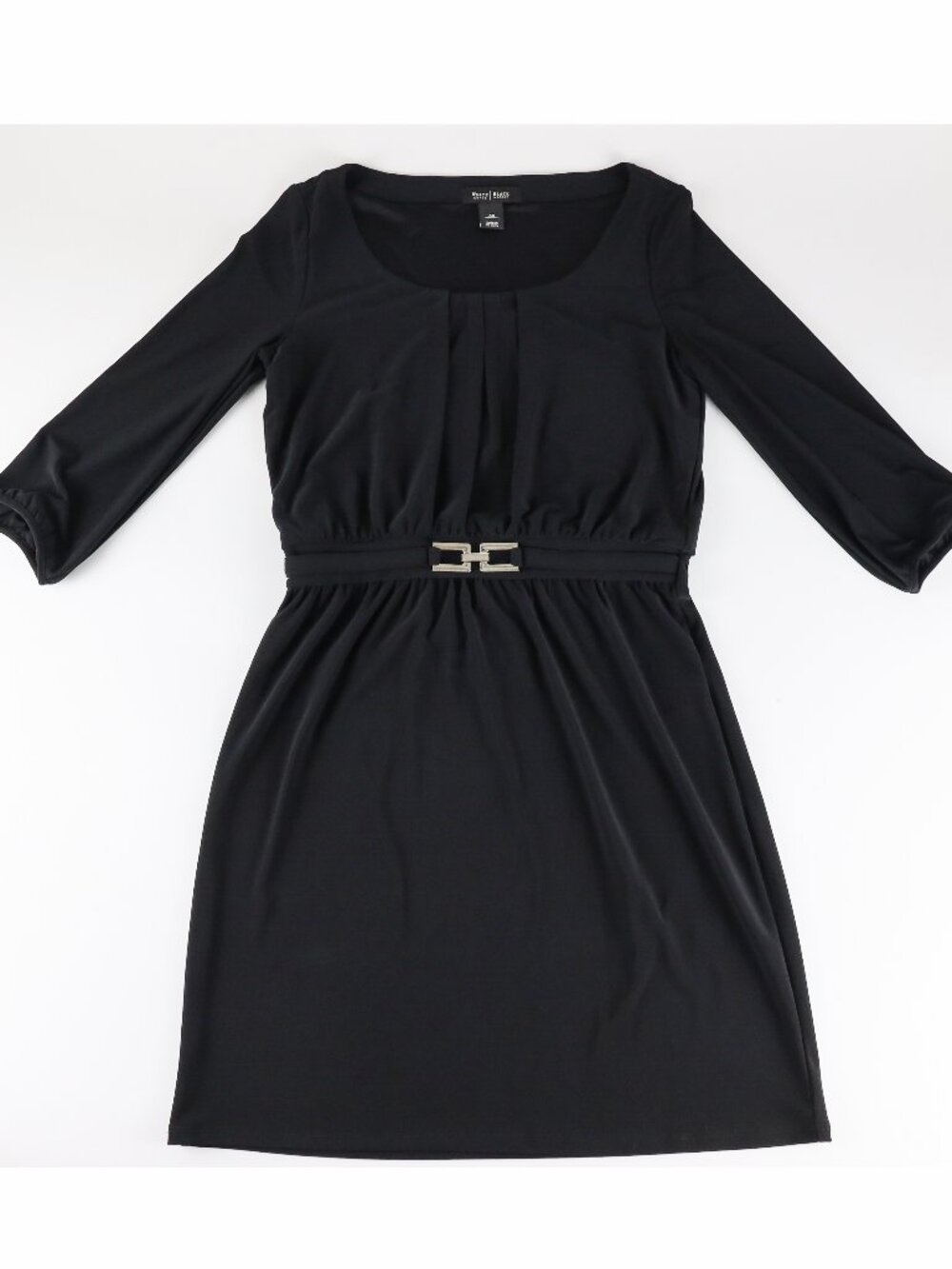 White House Black Market - Black Dress Size XS - Above Knee, Belt with Buckle